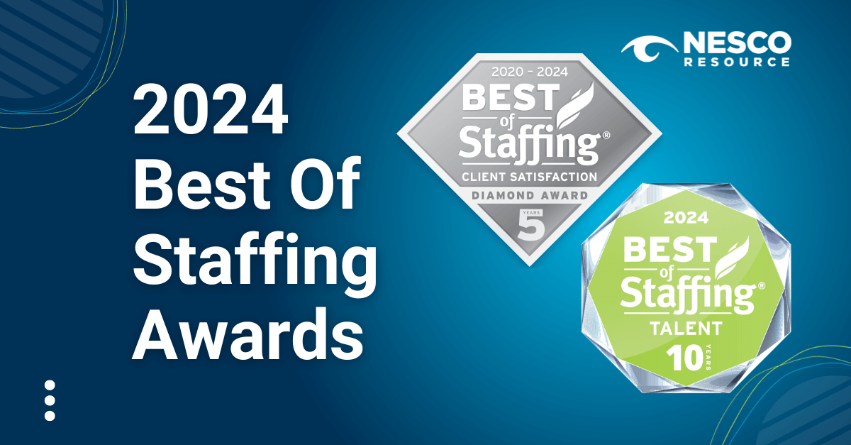 Nesco Resource Wins ClearlyRated’s 2024 Best Of Staffing Client And Talent Awards For Service Excellence